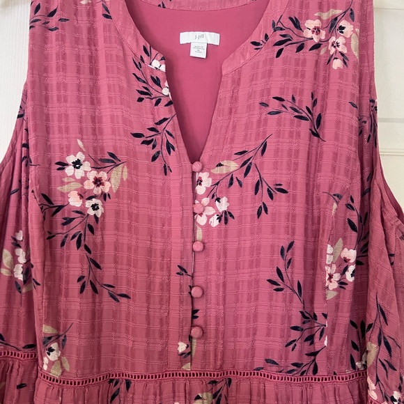 J Jill Floral Pink Sleeveless Maxi Dress - Picture 3 of 8